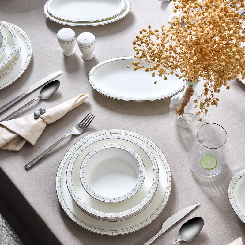 Evaliza Alaia Stella Platin 60 Parça 12 Kişilik Yemek Takımı - 2