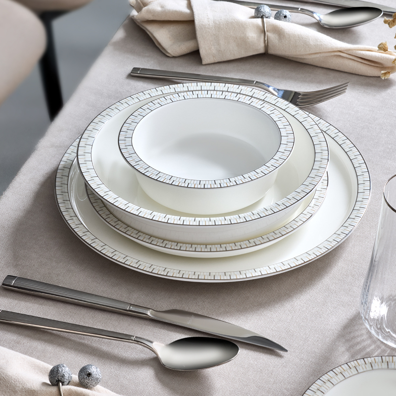 Evaliza Alaia Stella Platin 60 Parça 12 Kişilik Yemek Takımı - 4