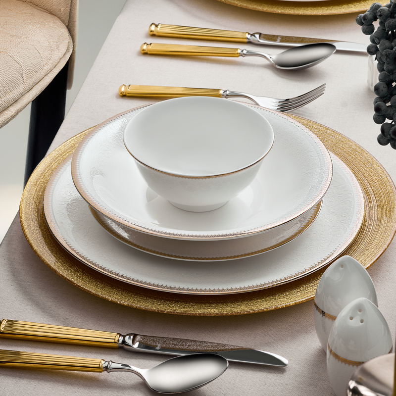 Evaliza Buckhingam Gold 60 Parça 12 Kişilik Yemek Takımı - 3