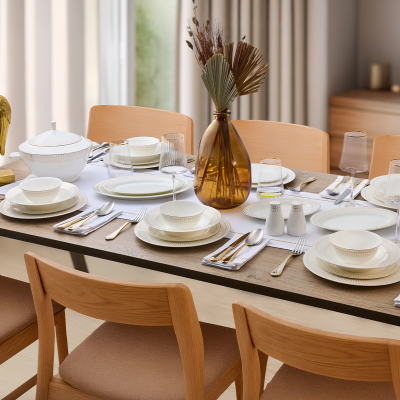 Evaliza Charm Gold 60 Parça 12 Kişilik Yemek Takımı - EVALIZA