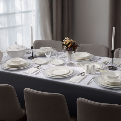 Evaliza Charm Platin 60 Parça 12 Kişilik Yemek Takımı - EVALIZA