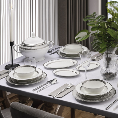 Evaliza Crown Patin 60 Parça 12 Kişilik Yemek Takımı - EVALIZA