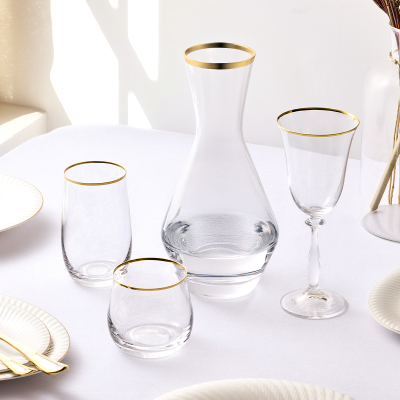 Evaliza Crystalite 2 Gold 37 Parça 12 Kişilik Su Seti - 1