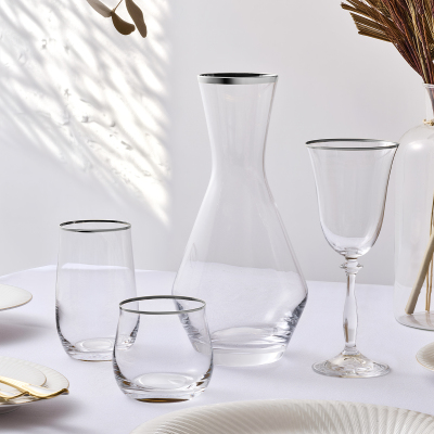 Evaliza Crystalite 2 Platin 37 Parça 12 Kişilik Su Seti - 1