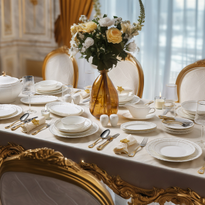 Evaliza Dune Gold 101 Parça 12 Kişilik Yemek Takımı - 5