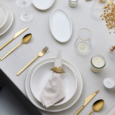 Evaliza Elegant Gold 30 Parça 6 Kişilik Yemek Takımı - 2