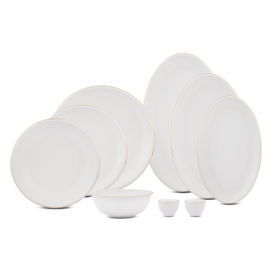 Evaliza Elegant Gold 30 Parça 6 Kişilik Yemek Takımı - 6