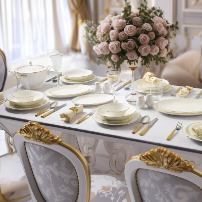 Evaliza Eva Gold 60 Parça 12 Kişilik Yemek Takımı - EVALIZA