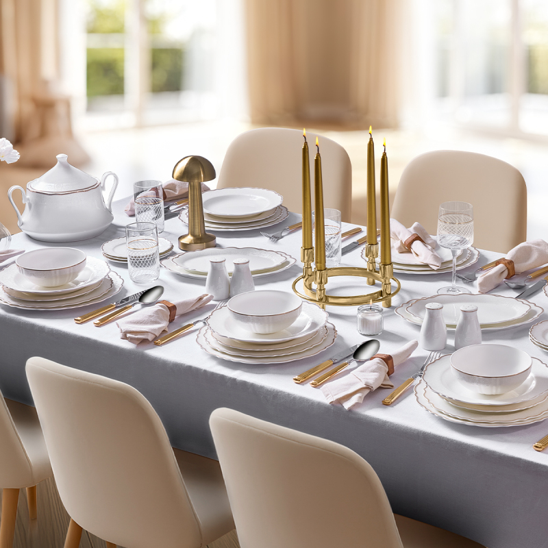 Evaliza Lace Gold 85 Parça 12 Kişilik Yemek Takımı - 1