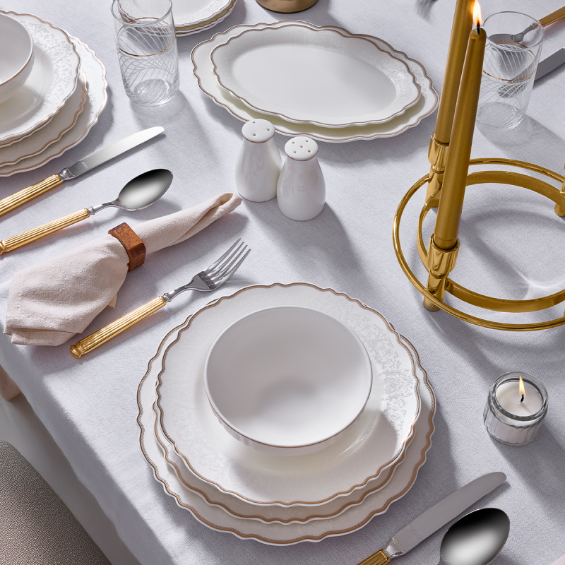 Evaliza Lace Gold 85 Parça 12 Kişilik Yemek Takımı - 2