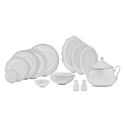 Evaliza Lace Platin 85 Parça 12 Kişilik Yemek Takımı - 6