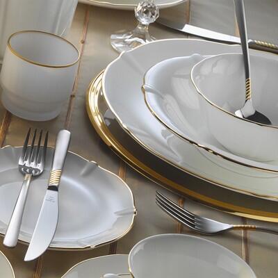 Evaliza Magnolia Altın Yemek Takımı 60 Parça - EVALIZA