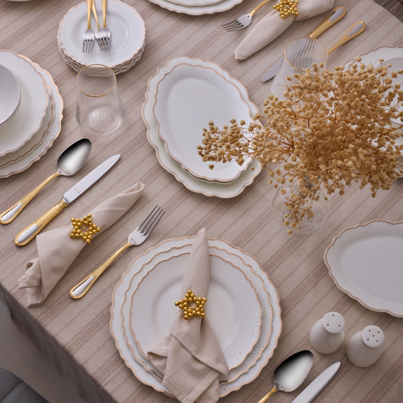 Evaliza Moon Gold 85 Parça 12 Kişilik Yemek Takımı - 2