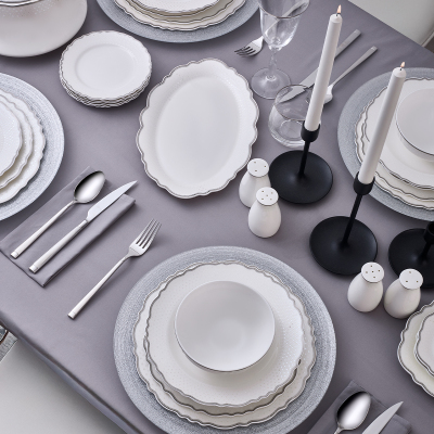 Evaliza Moon Platin 85 Parça 12 Kişilik Yemek Takımı - 2