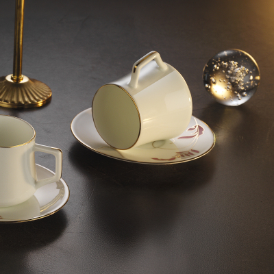 Evaliza Nostalji Çiçek Double 6 Kişilik Kahve Fincan Takımı 130 ml - 2