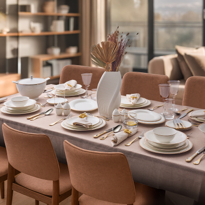 Evaliza Pandora Gold 85 Parça 12 Kişilik Yemek Takımı - EVALIZA