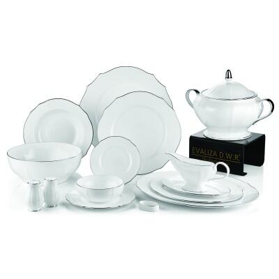 Evaliza Poetica Yemek Seti 55 Parça Parlak Platin - EVALIZA