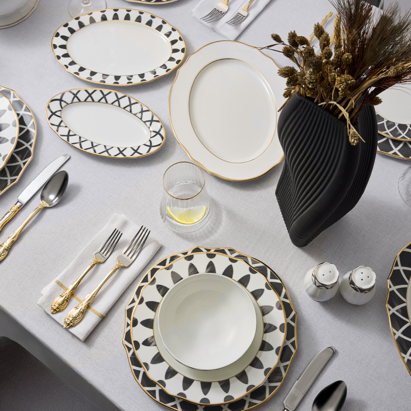 Evaliza Poetica Yemek Takımı Arya Antrasıt 61 Parça - 2