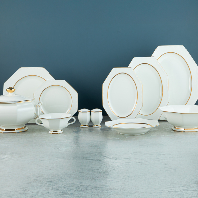 Evaliza Prizma Gold 60 Parça 12 Kişilik Yemek Takımı - 1