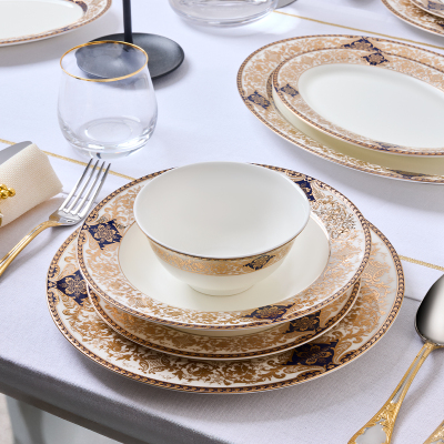 Evaliza Scarlet Gold 60 Parça 12 Kişilik Yemek Takımı - 1