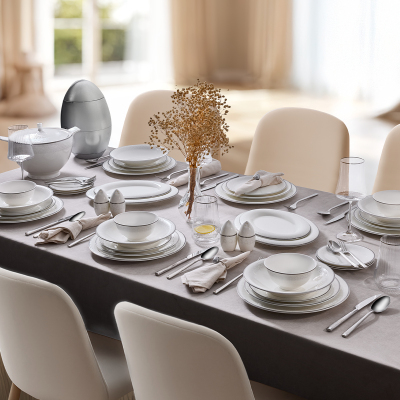 Evaliza Serenity Platin 85 Parça 12 Kişilik Yemek Takımı - EVALIZA