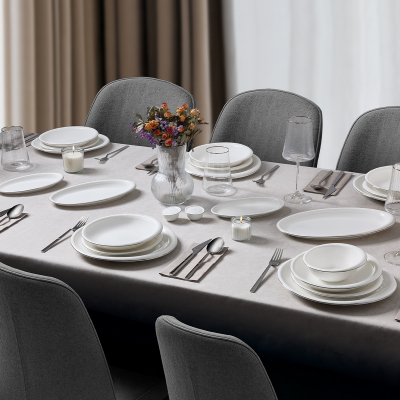 Evaliza Stripe Platin 30 Parça 6 Kişilik Yemek Takımı - 1