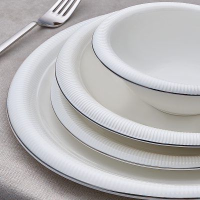 Evaliza Stripe Platin 30 Parça 6 Kişilik Yemek Takımı - 3