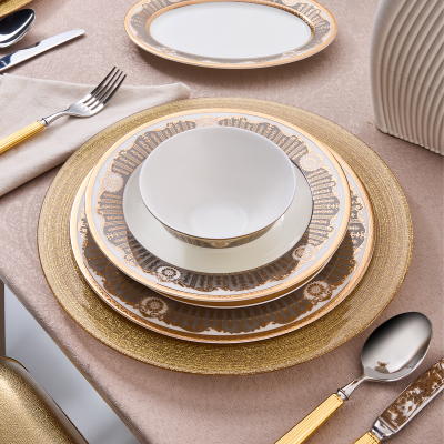 Evaliza The Queen Gold 60 Parça 12 Kişilik Yemek Takımı - EVALIZA