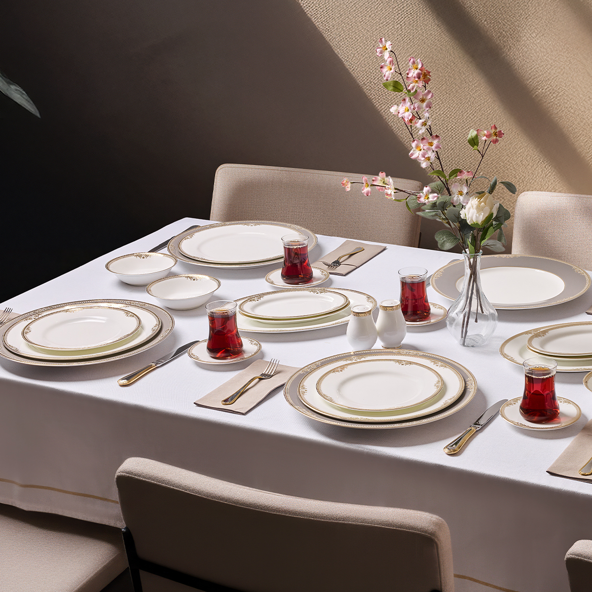 Evaliza Crown 42 Parça 6 Kişilik Kahvaltı Takımı | Gallery Crystal