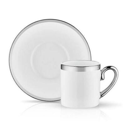 Evaliza Eva Türk Kahvesi Seti 6Lı Alto Parlak Platin - EVALIZA