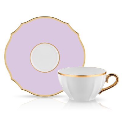 Evaliza Poem Çay Fincan Set 6 Lı Mor - EVALIZA