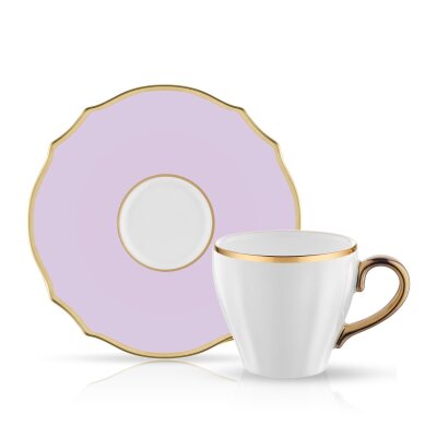 Evaliza Poem Türk Kahve Seti 6 Lı Mor - EVALIZA