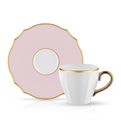 Evaliza Poem Türk Kahve Seti 6 Lı Pembe - EVALIZA