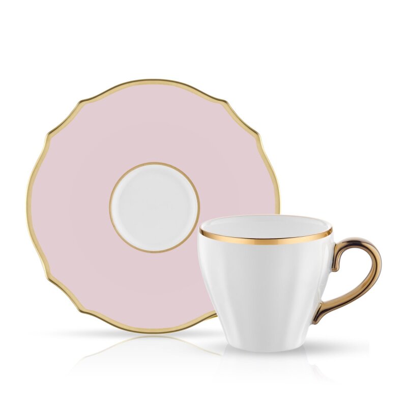 Evaliza Poem Türk Kahve Seti 6 Lı Pembe - 1