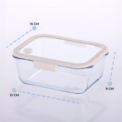 Neoflam Fika Glace Bej Vakumlu 2 Parça Saklama Kabı 1200 ML - 4