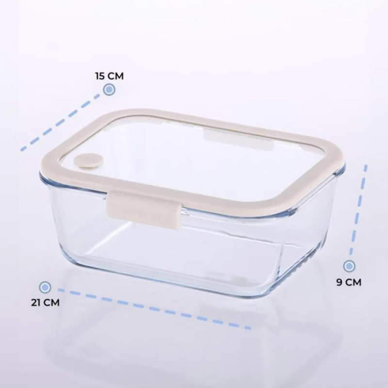 Neoflam Fika Glace Bej Vakumlu 2 Parça Saklama Kabı 1200 ML - 4