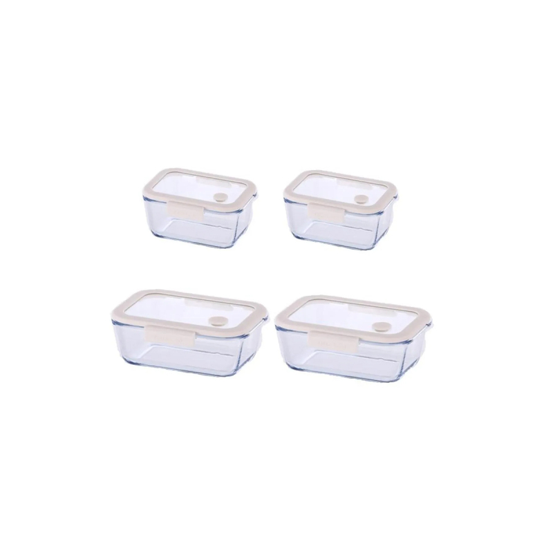 Neoflam Fika Glace Bej Vakumlu 4 Parça Saklama Kabı 460 ML + 800 ML - 1