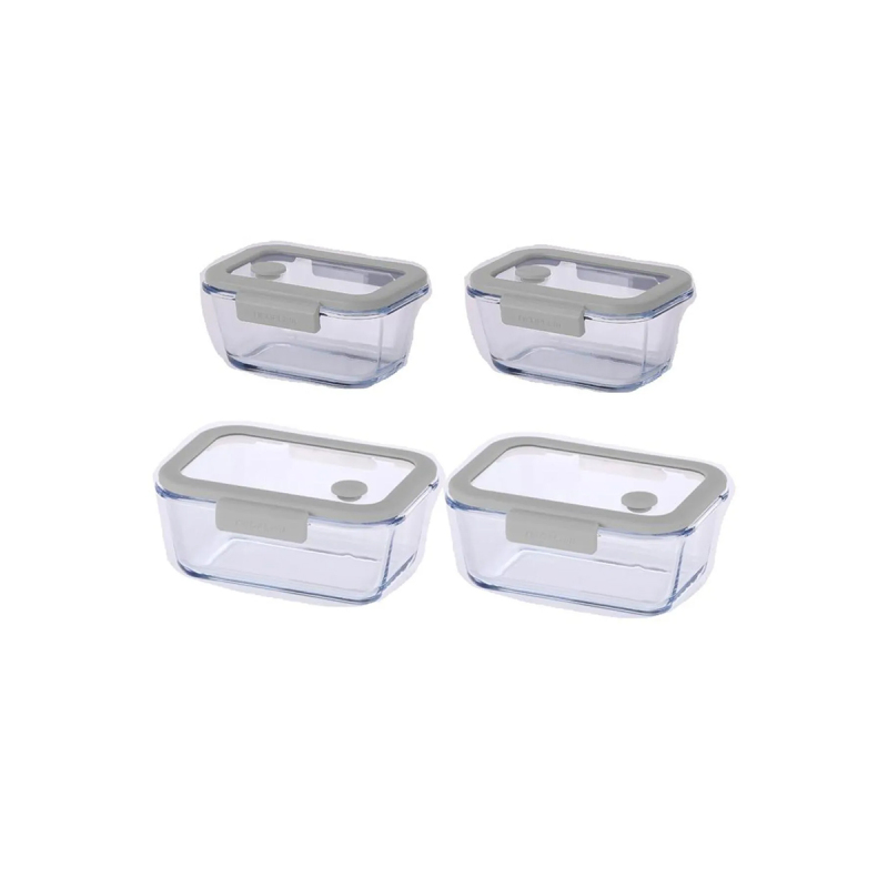 Neoflam Fika Glace Gri Vakumlu 4 Parça Saklama Kabı 460 ML + 800 ML - 1