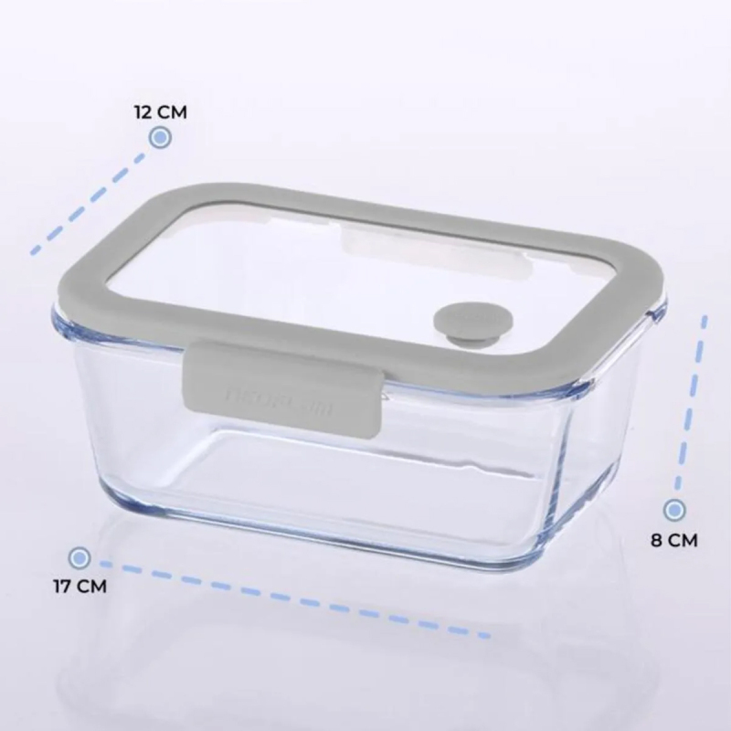 Neoflam Fika Glace Gri Vakumlu 4 Parça Saklama Kabı 460 ML + 800 ML - 5