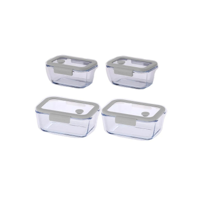 Neoflam Fika Glace Gri Vakumlu 4 Parça Saklama Kabı 460 ML + 800 ML - NEOFLAM