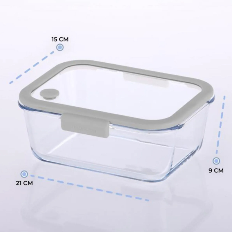 Neoflam Fika Glace Gri Vakumlu 4 Parça Saklama Kabı Seti - 5