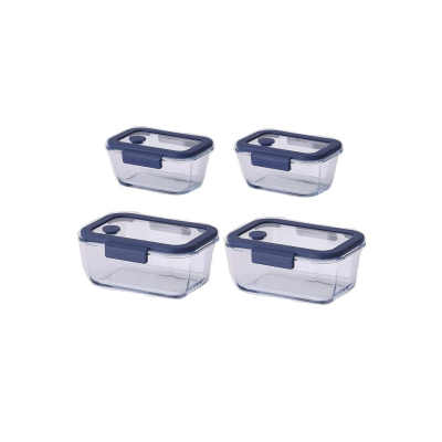 Neoflam Fika Glace Mavi Vakumlu 4 Parça Saklama Kabı 460 ML + 800 ml - NEOFLAM