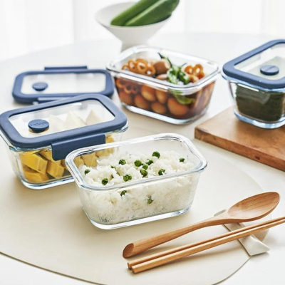 Neoflam Fika Glace Mavi Vakumlu 4 Parça Saklama Kabı 460 ML + 800 ml - 2