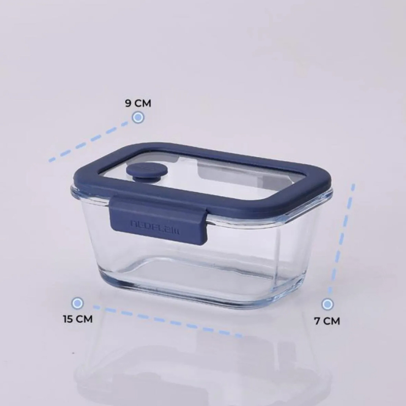 Neoflam Fika Glace Mavi Vakumlu 4 Parça Saklama Kabı 460 ML + 800 ml - 4