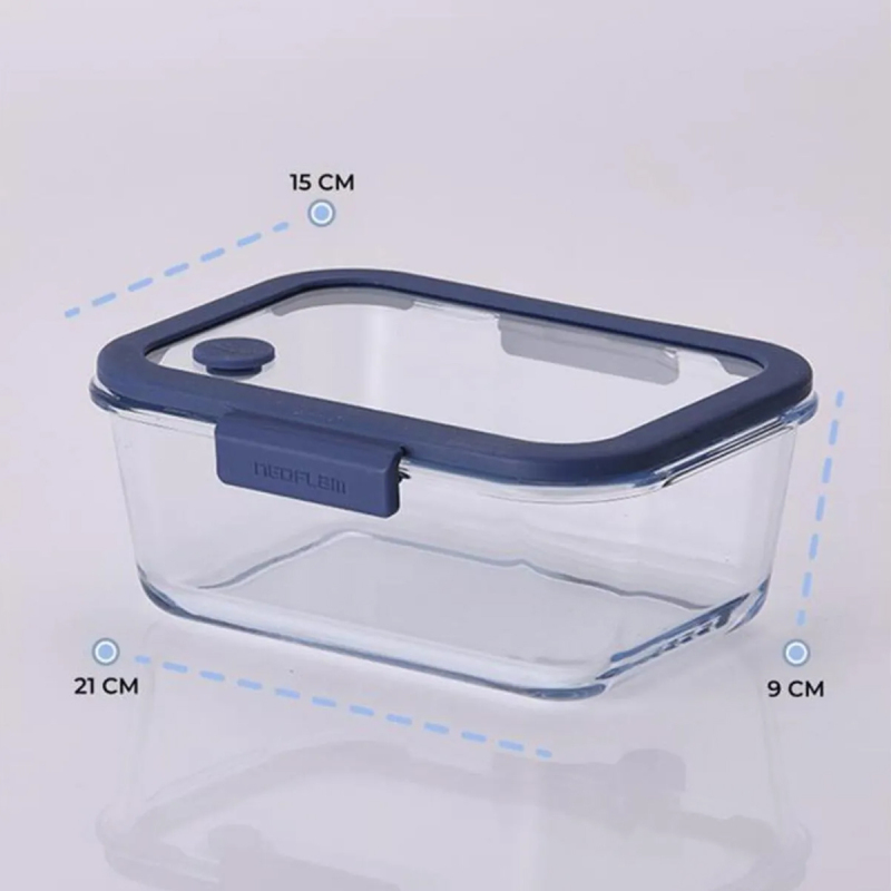 Neoflam Fika Glace Mavi Vakumlu 4 Parça Saklama Kabı Seti - 4