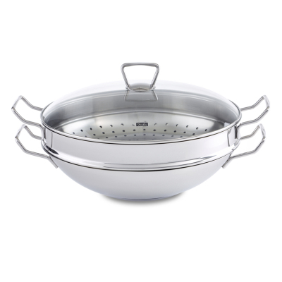 Fissler Kunming Cam Kapaklı Wok Tava 36 cm - FISSLER