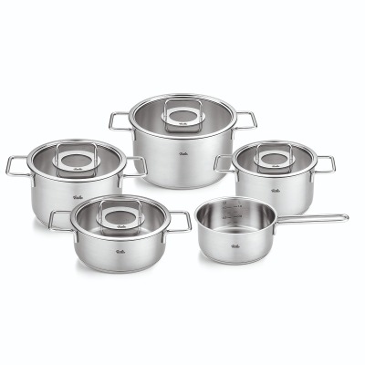 Fissler Pure Collection 9 Parça Cam Kapak Çelik Tencere Seti - FISSLER