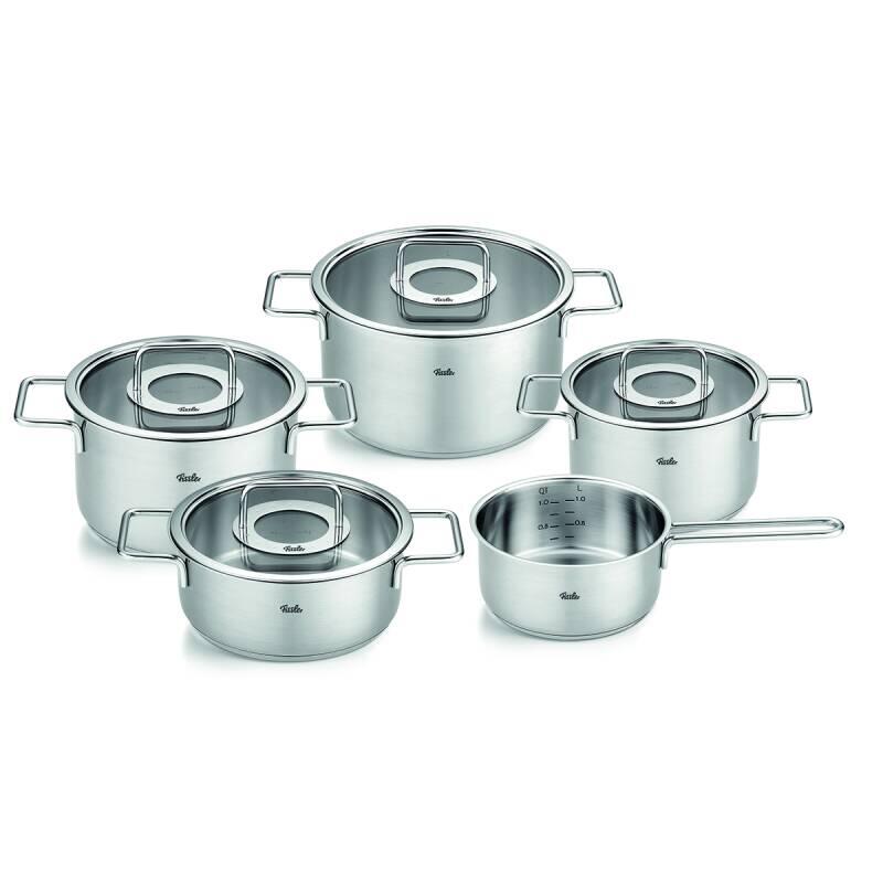 Fissler Pure Collection 9 Parça Cam Kapak Çelik Tencere Seti - 1