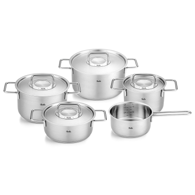Fissler Pure Collection 9 Parça Metal Kapak Çelik Tencere Seti - FISSLER