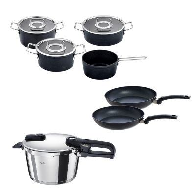 Fissler Vitaquick Edition 4,5 Litre Düdüklü Tencere + Adamant Tencere ve Tava Seti - FISSLER